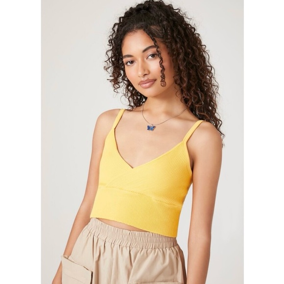 Forever 21 Seamless Surplice Cropped Cami | Size S/M - Picture 1 of 8